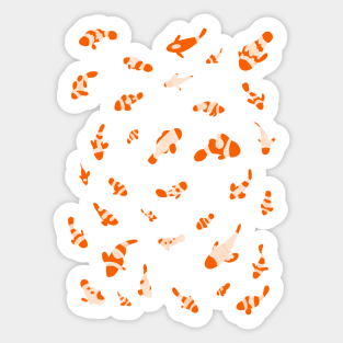 Minimalist Orange Saltwater Clownfish Pattern Sticker